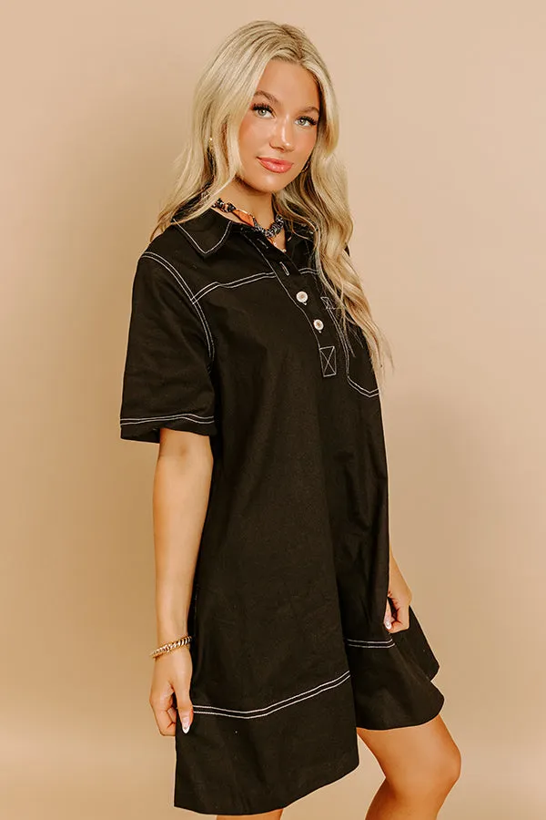Cafe On Fifth Denim Mini Dress in Black sold by Impressions product image thumbnail 4