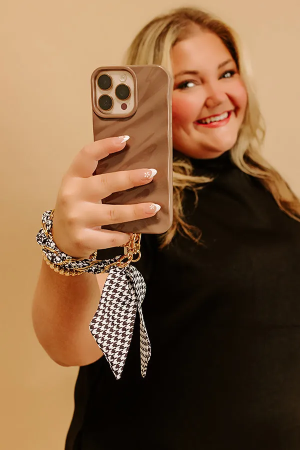 Gold Phone/Purse Chain with a Black Houndstooth Scarf sold by Impressions product image thumbnail 3