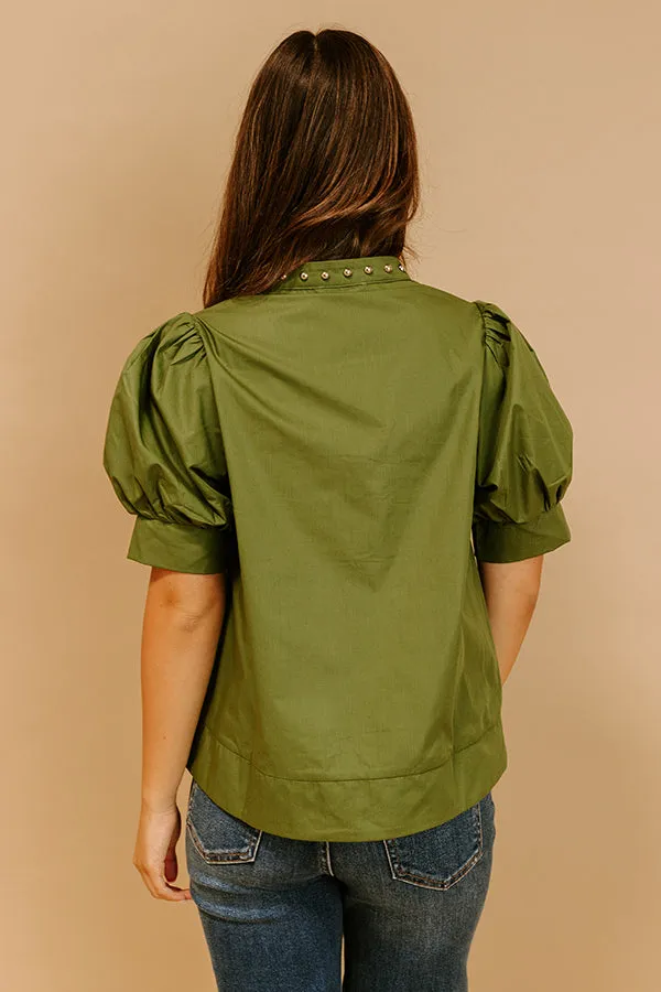 Sweet Statement Shift Top in Olive sold by Impressions product image thumbnail 5