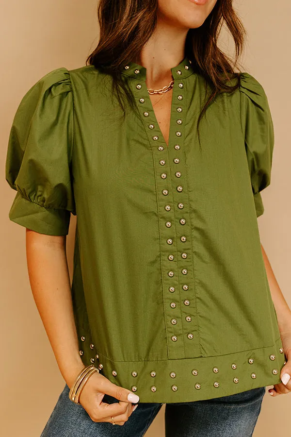 Sweet Statement Shift Top in Olive sold by Impressions product image thumbnail 3