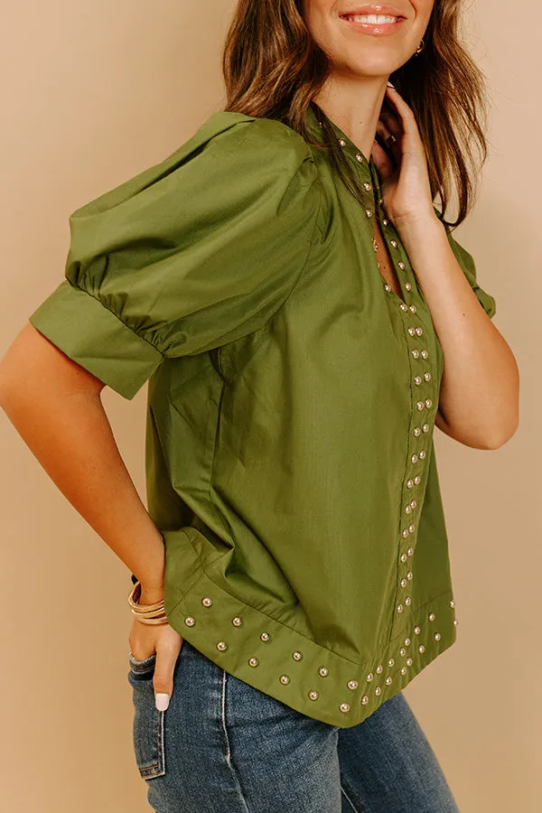 Sweet Statement Shift Top in Olive sold by Impressions product image thumbnail 4