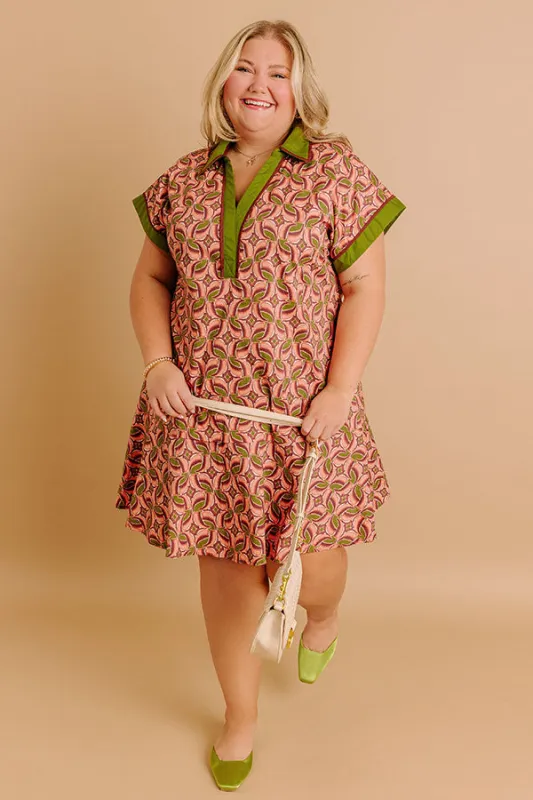 Cider Dreams Mini Dress in Olive Curves sold by Impressions