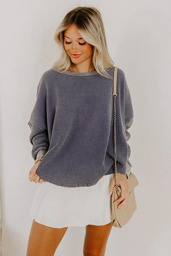Cozy Couture Waffle Knit Top in Autumn Sky sold by Impressions product image thumbnail 4