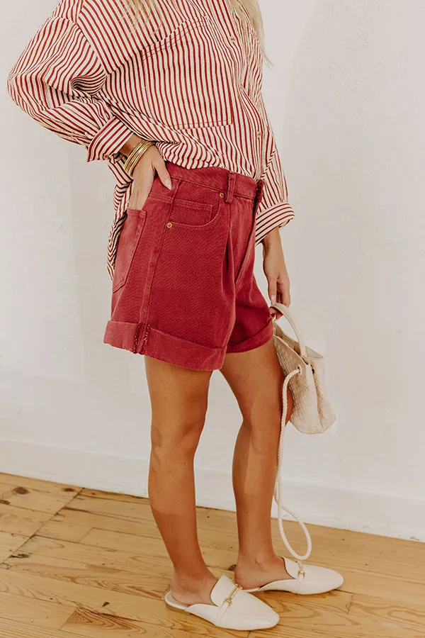 The Milly High Waist Shorts in Red sold by Impressions product image thumbnail 5