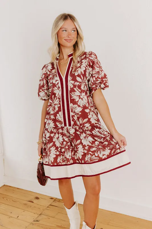 Vineyard Dream Floral Mini Dress sold by Impressions