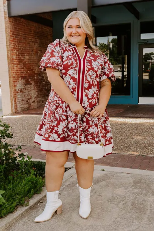 Vineyard Dream Floral Mini Dress Curves sold by Impressions