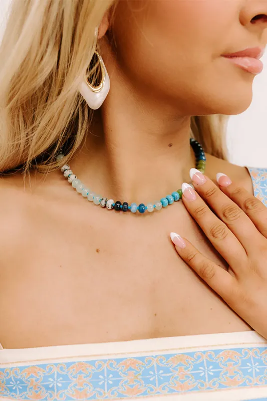 Calm Energy Semi Precious Necklace in Blue sold by Impressions