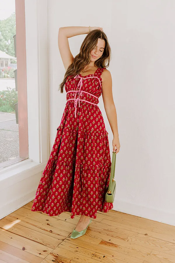 Apple Orchard Stroll Floral Midi Dress in Wine sold by Impressions product image thumbnail 5