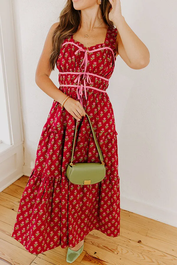 Apple Orchard Stroll Floral Midi Dress in Wine sold by Impressions product image thumbnail 2