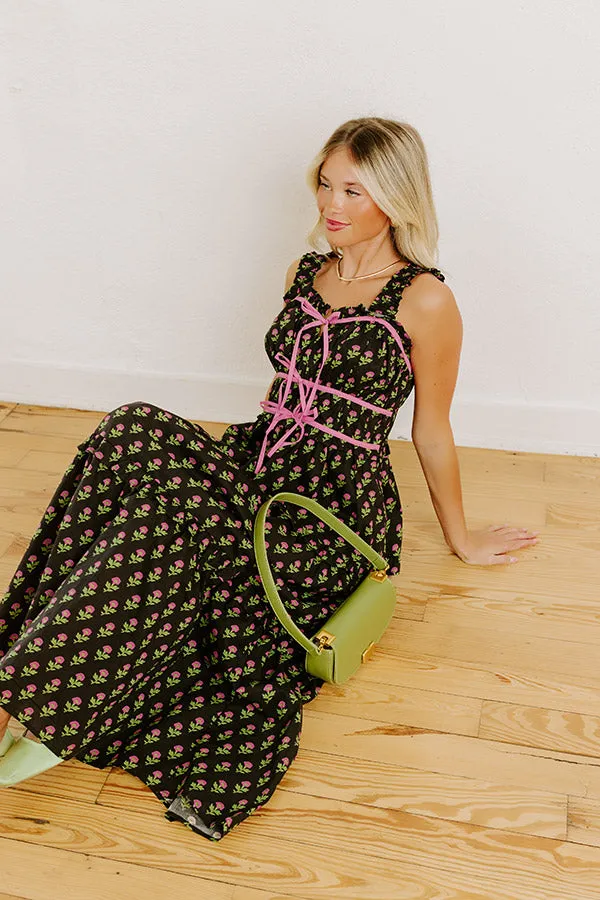 Apple Orchard Stroll Floral Midi Dress in Black sold by Impressions product image thumbnail 2