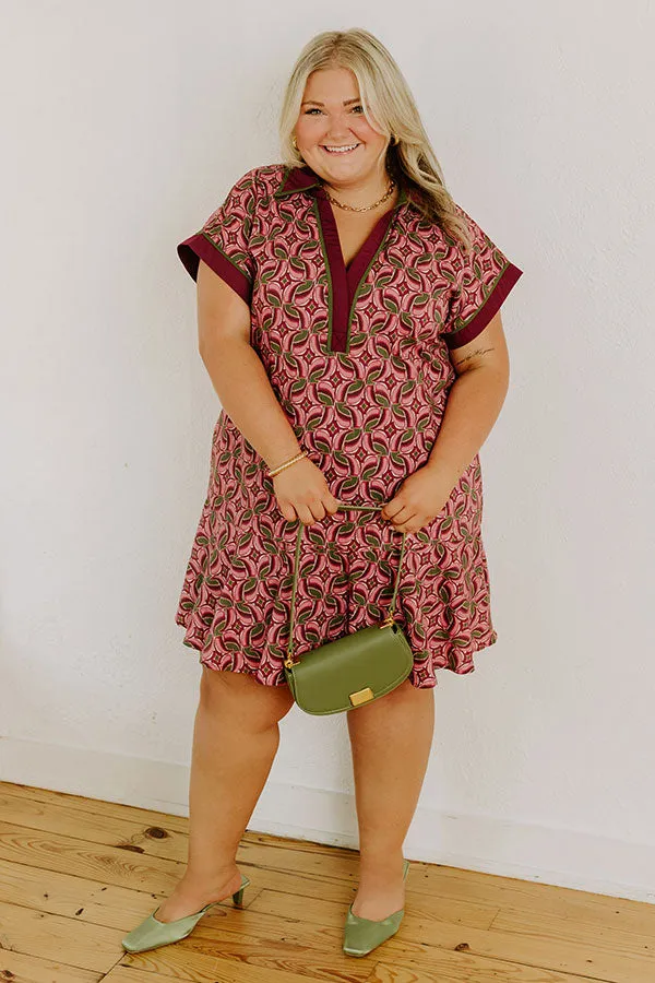 Cider Dreams Mini Dress in Sangria Curves sold by Impressions