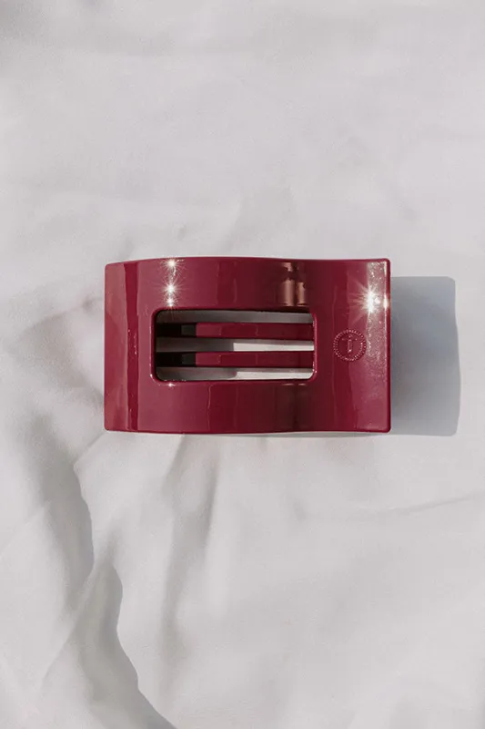 Flat Medium Rectangle Hair Claw Clip in Berry sold by Impressions