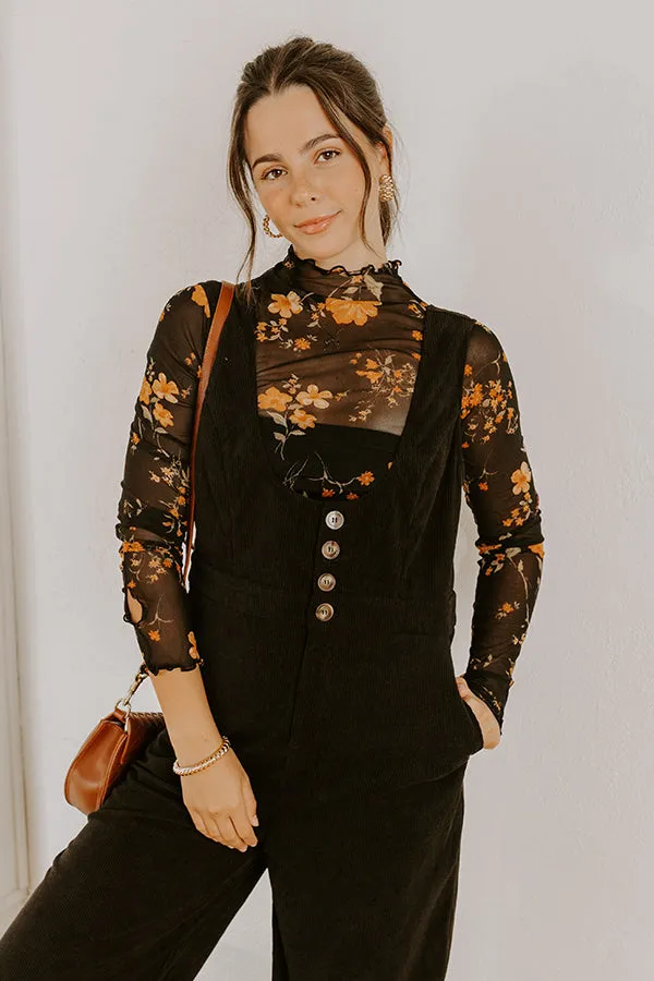 Falling For You Corduroy Jumpsuit in Black sold by Impressions product image thumbnail 4