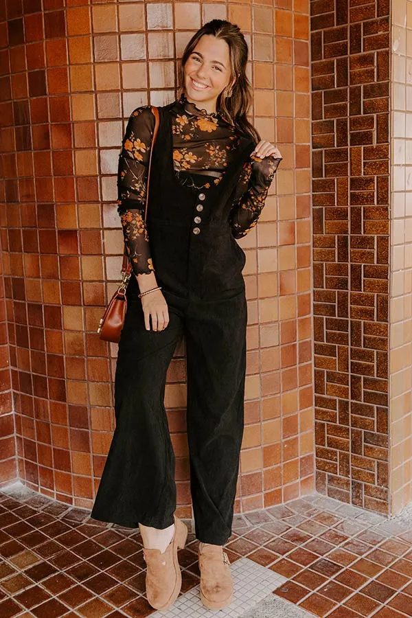Falling For You Corduroy Jumpsuit in Black sold by Impressions product image thumbnail 2
