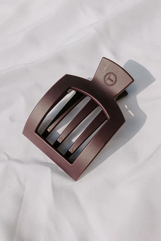 Flat Medium Square Hair Claw Clip in Plum sold by Impressions