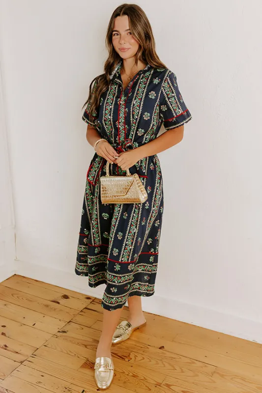 Rosewood Fields Floral Midi Dress in Navy sold by Impressions