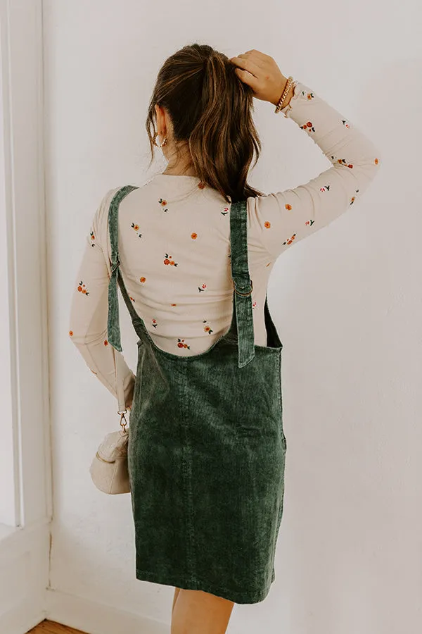 Uptown Manhattan Corduroy Mini Dress in Hunter Green sold by Impressions product image thumbnail 5