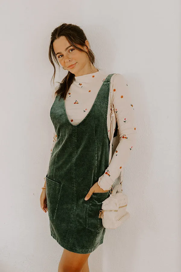 Uptown Manhattan Corduroy Mini Dress in Hunter Green sold by Impressions product image thumbnail 3