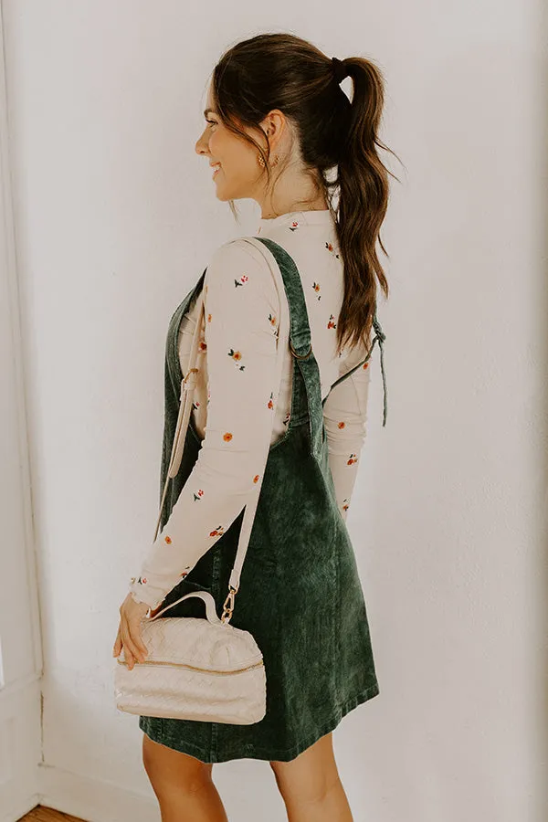 Uptown Manhattan Corduroy Mini Dress in Hunter Green sold by Impressions product image thumbnail 4