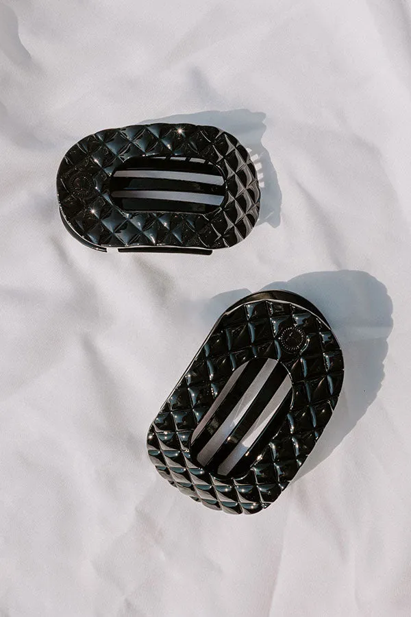 Quilted Large Round Hair Claw Clip in Black sold by Impressions product image thumbnail 2