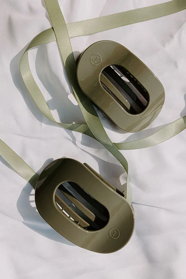 Flat Large Round Hair Claw Clip in Sage sold by Impressions product image thumbnail 2