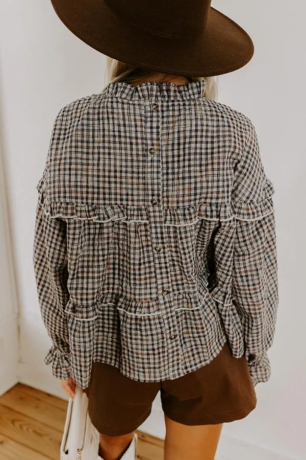 Checkered Charm Ruffle Top sold by Impressions product image thumbnail 5