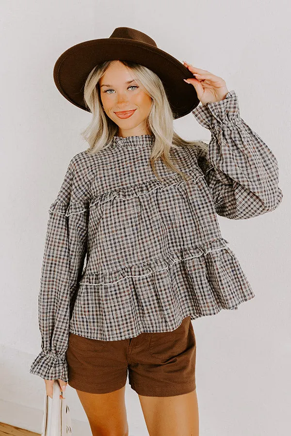 Checkered Charm Ruffle Top sold by Impressions product image thumbnail 2