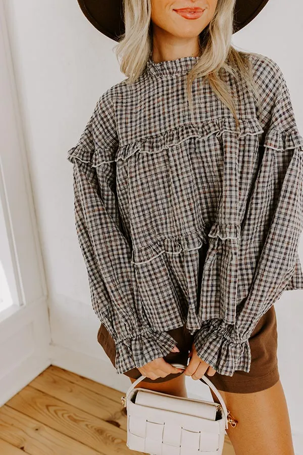 Checkered Charm Ruffle Top sold by Impressions product image thumbnail 3