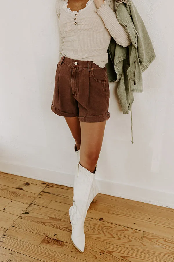 The Milly High Waist Shorts in Hazelnut sold by Impressions product image thumbnail 4