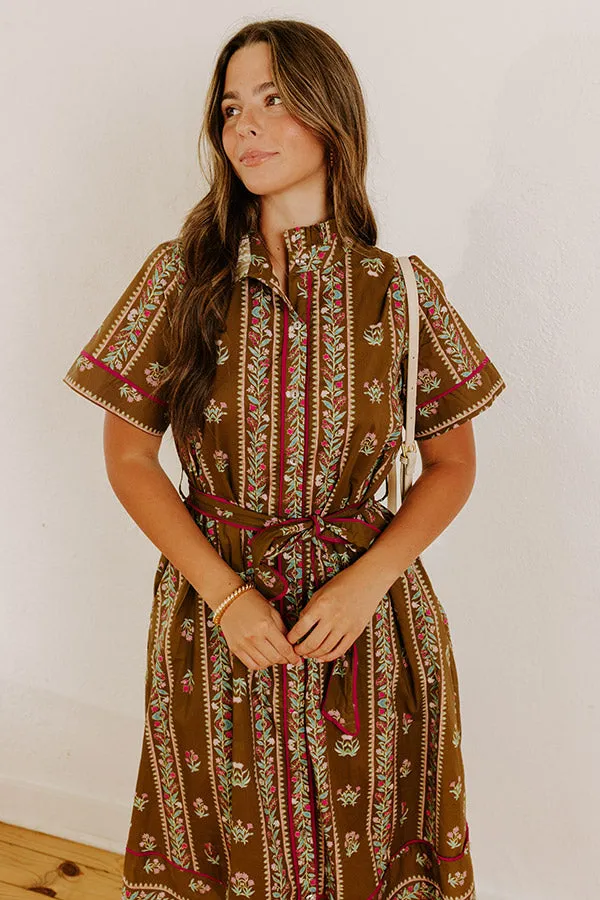 Rosewood Fields Floral Midi Dress in Mocha sold by Impressions product image thumbnail 3