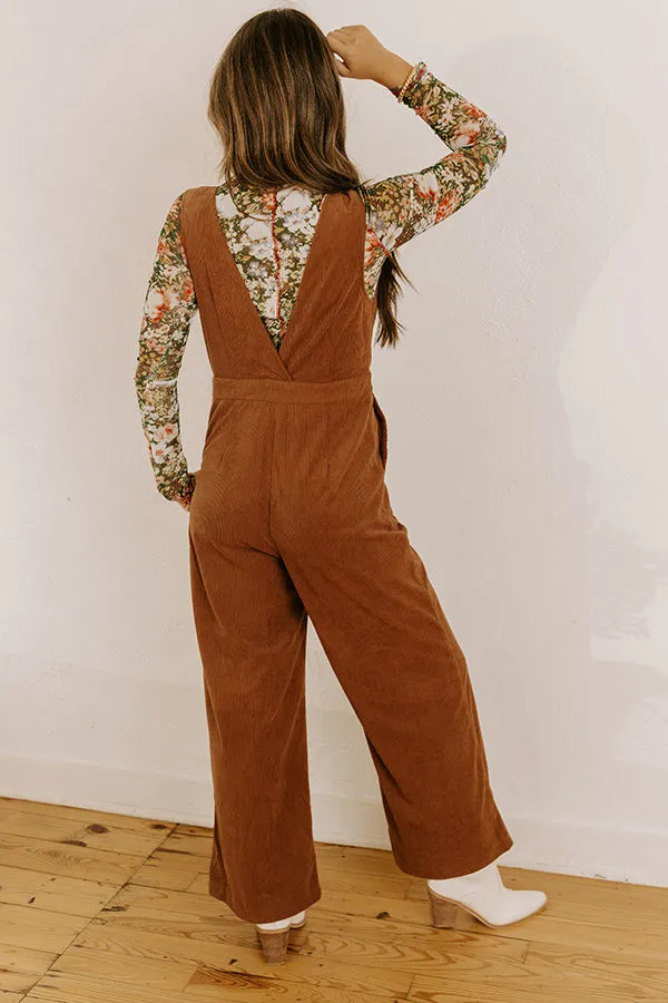Falling For You Corduroy Jumpsuit in Mocha sold by Impressions product image thumbnail 5