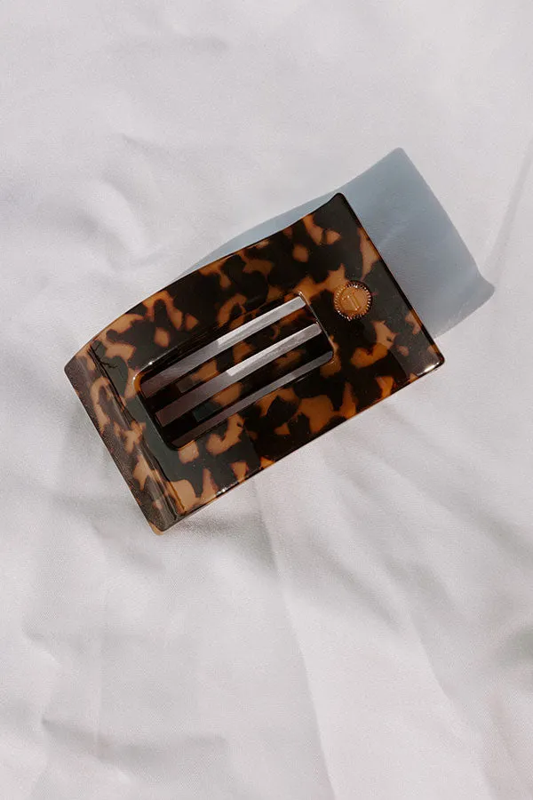 Flat Large Rectangle Hair Claw Clip in Brown Tortoiseshell sold by Impressions