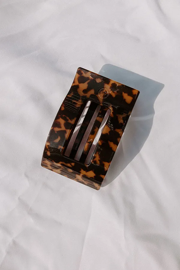 Flat Medium Rectangle Hair Claw Clip in Brown Tortoiseshell sold by Impressions