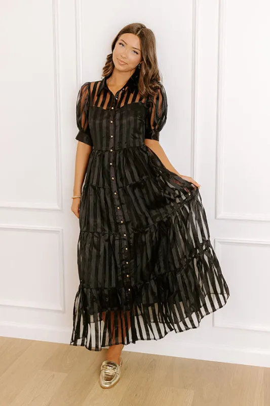 Pinot Noir Sippin Organza Midi Dress sold by Impressions