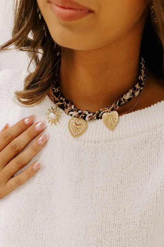 Leopard Love Charm Necklace in Brown sold by Impressions