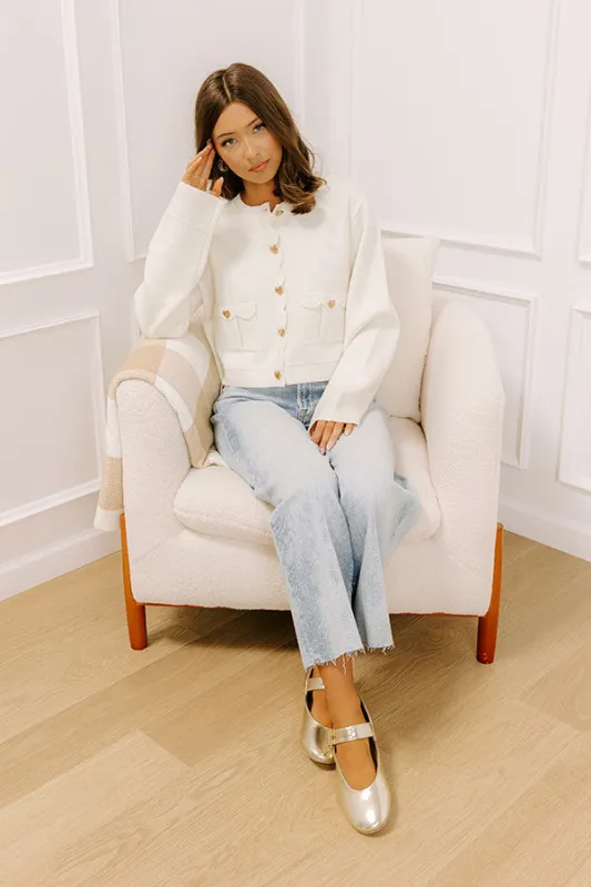 Easy To Style Knit Cardigan in Cream sold by Impressions