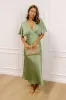 Martini Muse Satin Midi Dress in Pear sold by Impressions