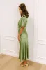 Martini Muse Satin Midi Dress in Pear sold by Impressions