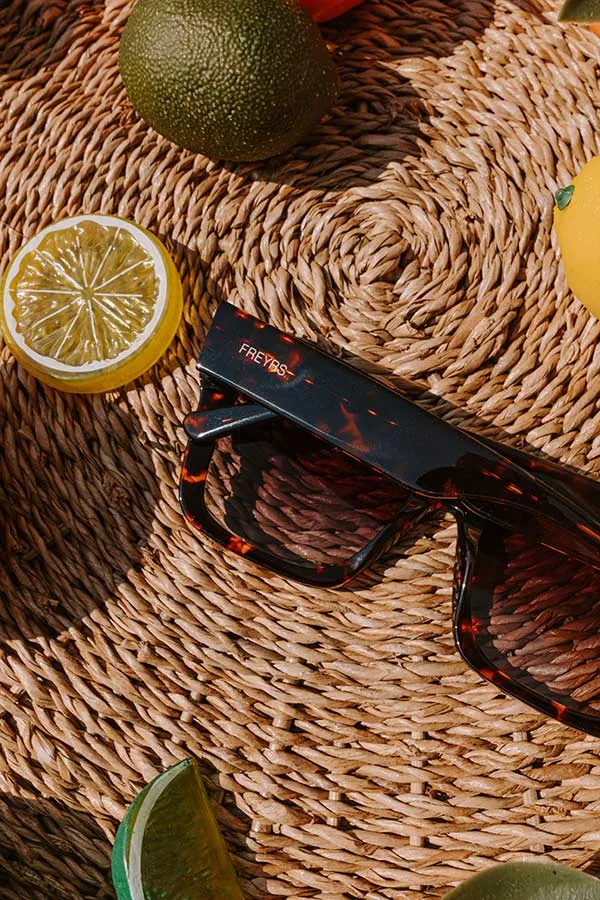 Freyrs Bon Chic Oversized Square Sunglasses in Tortoiseshell sold by Impressions product image thumbnail 3