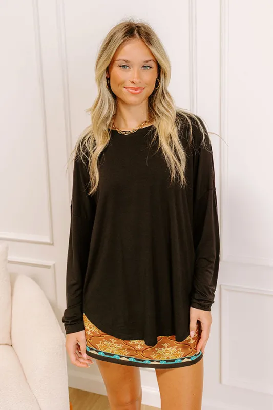 The First Chill Long Sleeve Tee in Black sold by Impressions