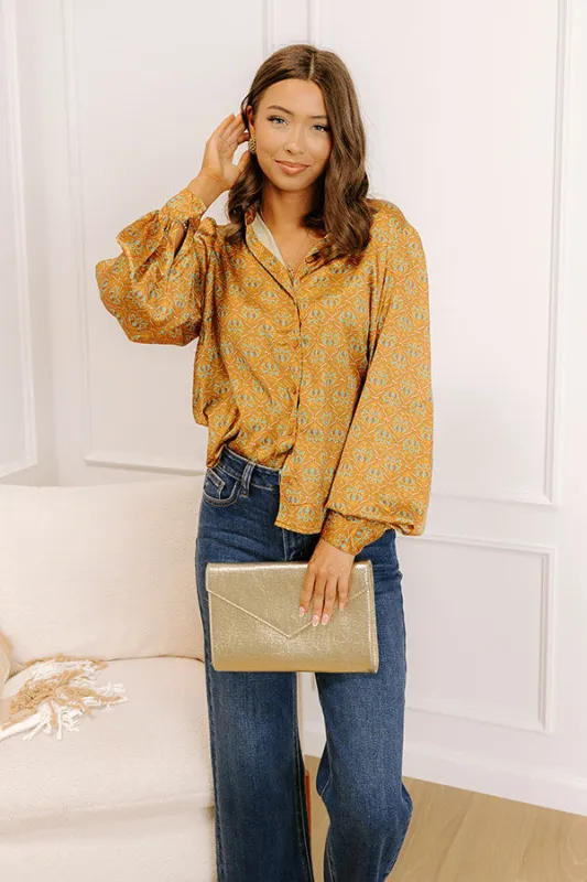 Midtown Chic Satin Button Up Top sold by Impressions