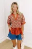 Chai Latte Sippin Jacquard Top sold by Impressions