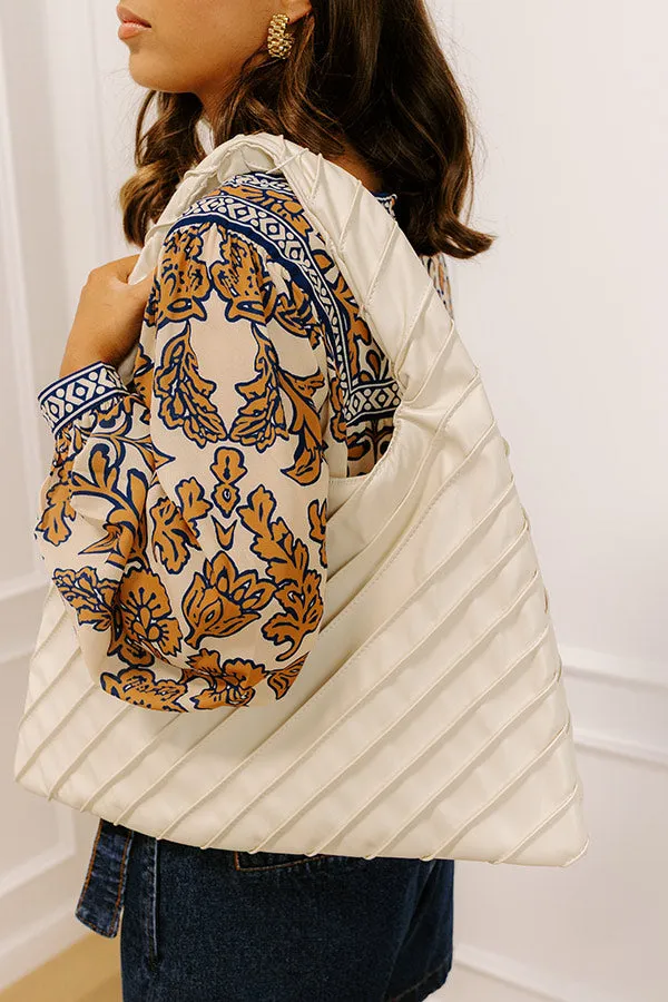 Allie Faux Leather Hobo Tote in Cream sold by Impressions product image thumbnail 3