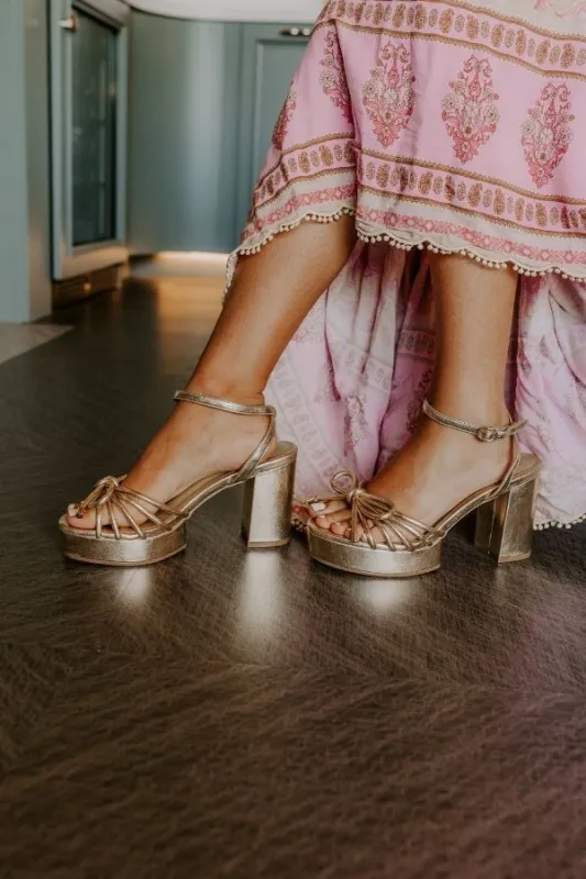 Edith Metallic Platform Heel sold by Impressions