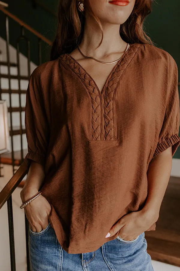 Cambridge Mimosas Shift Top in Chocolate sold by Impressions product image thumbnail 4