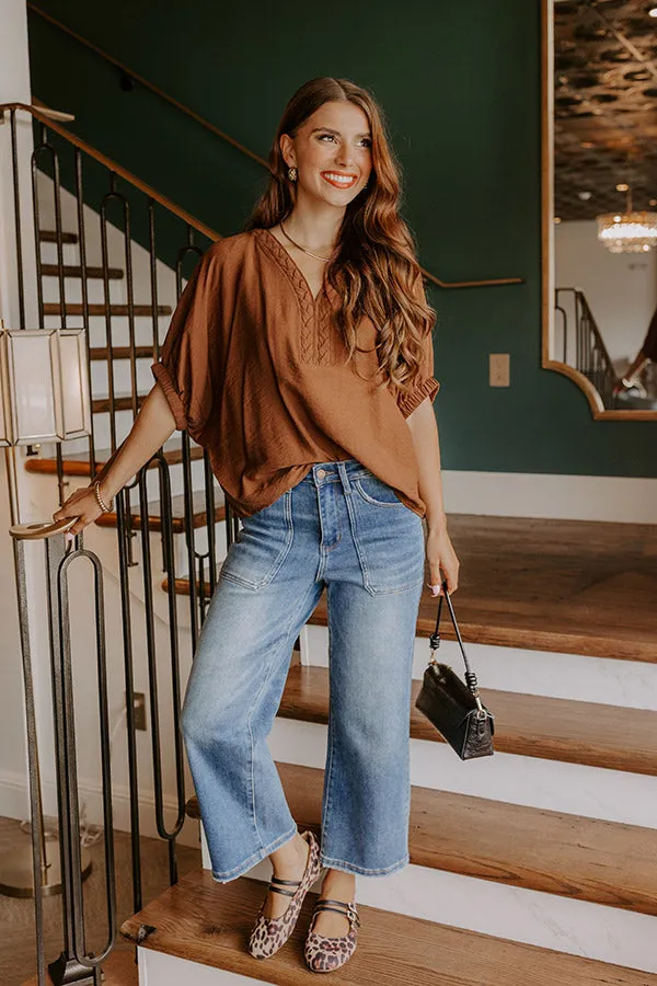 Cambridge Mimosas Shift Top in Chocolate sold by Impressions