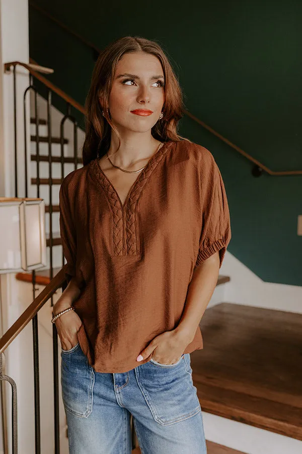 Cambridge Mimosas Shift Top in Chocolate sold by Impressions product image thumbnail 2