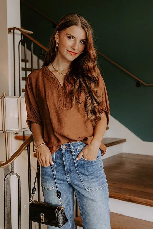 Cambridge Mimosas Shift Top in Chocolate sold by Impressions product image thumbnail 3