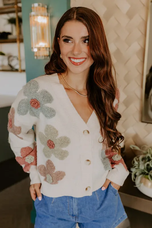 Pop Of Color Floral Knit Cardigan sold by Impressions