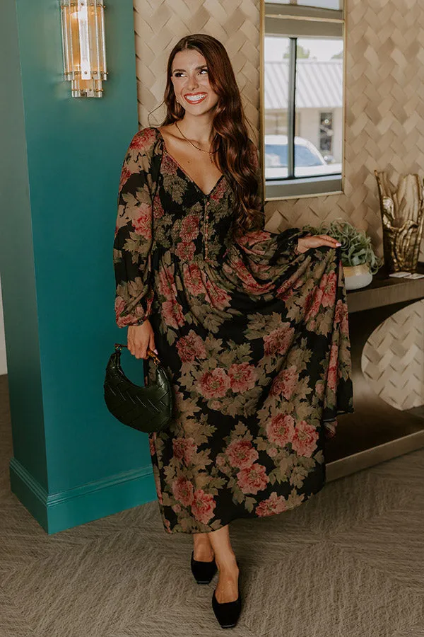 Secret Garden Floral Smocked Midi Dress sold by Impressions product image thumbnail 2